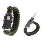 Paracord Survival karkötő késsel olive
