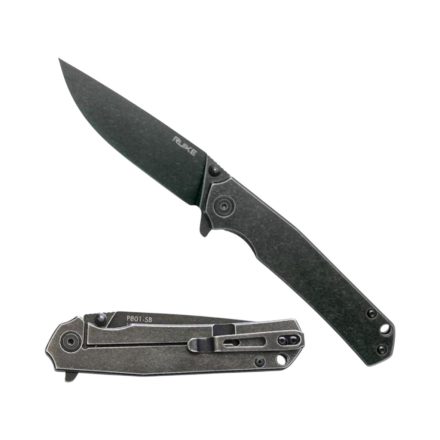 RUIKE kés P801 – SB acél, kőmosott – fekete – RAPTOR