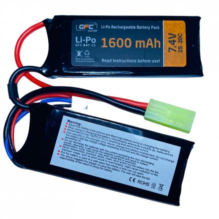 Akkumulátor LiPo 7,4V 1600mAh 20/40C butterfly