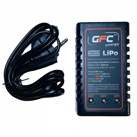Akkumulátor töltő, LiPo akkumulátorhoz, GFE