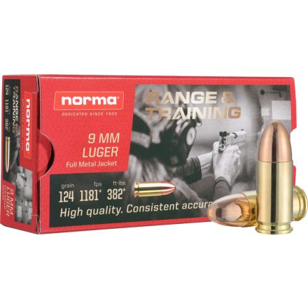 9x19 Norma FMJ 8,0g 124gr Range & Training
