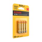 Kodak Ultra Premium Alkáli Mikro Elem AAA (1,5V) 1 csomag, 4 db