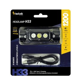 Technik fejlámpa H33 1200 lumen