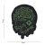 Felvarró Target Eye Skull 3D PVC - green