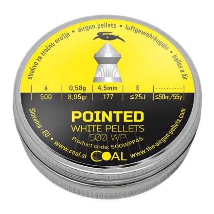 4,5 Coal Pointed White Pellets 0,58g/8,95 gr hegyes ( 500 db)